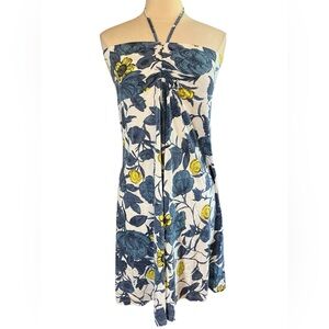 Patagonia Organic Cotton blend White,Blue Floral Cover up Dress/Skirt Size L